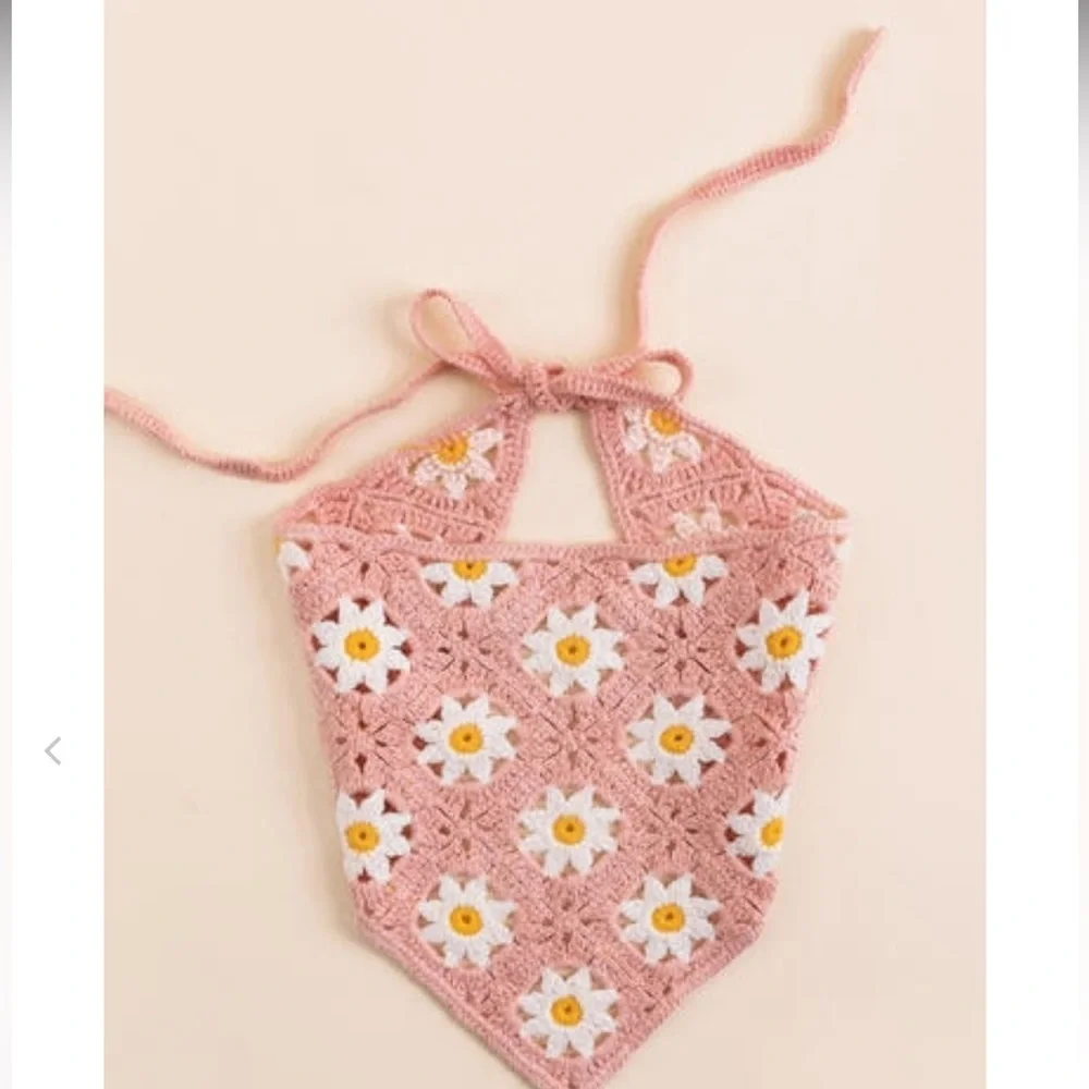 New🌟Anthropologie-Janae Crochet Floral Head Scarf